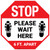 STOP Please Wait Here 6 Ft. Apart Shoe Prints Stop - Floor Sign