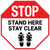 STOP Stand Here Stay Clear Shoe Prints Stop - Floor Sign