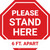 Please Stand Here 6 Ft. Apart STOP - Floor Sign