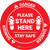 Danger: Please Stand Here Stay Safe Shoe Prints OSHA Circular - Floor Sign