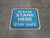 Please Stand Here Stay Safe Blue Square - Floor Sign
