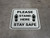 Please Stand Here Stay Safe Shoe Prints Square - Floor Sign
