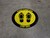 Please Stand Here Stay Safe Shoe Prints Yellow Black Border Circular - Floor Sign