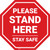 Please Stand Here Stay Safe STOP - Floor Sign