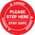 Danger: Please Step Here Stay Safe OSHA Circular - Floor Sign