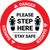 Danger: Please Step Here Stay Safe Shoe Prints Circular - Floor Sign
