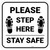 Please Step Here Stay Safe Shoe Prints Square - Floor Sign
