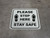 Please Step Here Stay Safe Shoe Prints Square - Floor Sign