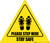 Please Step Here Stay Safe Shoe Prints Triangle - Floor Sign
