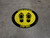 Please Step Here Stay Safe Shoe Prints Yellow Black Border Circular - Floor Sign