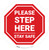 Please Step Here Stay Safe STOP Circular - Floor Sign