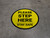 Please Step Here Stay Safe Yellow Circular - Floor Sign