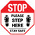 STOP: Please Step Here Stay Safe Shoe Prints Stop - Floor Sign