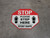 STOP: Please Step Here Stay Safe Shoe Prints Stop - Floor Sign