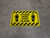 Stand Here Stay Clear Shoe Prints Hazard Stripes Rectangle - Floor Sign