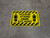 Please Stand Here 6 Ft. Apart Shoe Prints Hazard Stripes Rectangle - Floor Sign