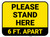 Please Stand Here 6 Ft. Apart Yellow Rectangle - Floor Sign