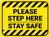 Please Step Here Stay Safe Hazard Stripes Rectangle - Floor Sign