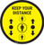 Keep Your Distance With Social Distance Dots Yellow - Circular - Floor Sign