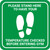 Please Stand Here Temperature Check Before Entering Gym With Icon Green - Square - Floor Sign