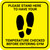 Please Stand Here Temperature Check Before Entering Gym With Icon Yellow - Square - Floor Sign
