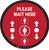 Please Wait Here With Social Distance Dots Red - Circular - Floor Sign