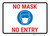 No Mask - No Entry Portrait - Wall Sign
