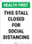 Health First: This Stall Is Closed For Social Distancing Portrait - Wall Sign