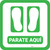 Stand Here Spanish with Feet Icon (Green) Square - Floor Sign