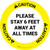 Caution: Please Stay 6 Feet Away At All Times - Circular - Floor Sign