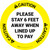 Caution: Please Stay 6 Ft Away When Lined Up To Pay - Circular - Floor Sign