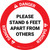 Danger: Please Stand 6 Feet Apart From Others - Circular - Floor Sign
