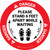 Danger: Please Stand 6 Feet Apart While Waiting Shoe Prints - Circular - Floor Sign