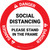 Danger: Social Distancing Please Stand In The Frame - Circular - Floor Sign