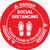 Danger: Social Distancing Please Stand In The Frame Shoe Prints OSHA - Circular - Floor Sign