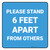 Please Stand 6 Feet Apart From Others Blue - Square - Floor Sign