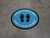 Please Stand 6 Feet Apart From Others Shoe Prints Blue - Circular - Floor Sign