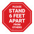 Please Stand 6 Feet Apart From Others Stop - Circular - Floor Sign
