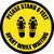 Please Stand 6 Feet Apart While Waiting Shoe Prints Black Border - Circular - Floor Sign