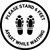 Please Stand 6 Feet Apart While Waiting Shoe Prints - Circular - Floor Sign