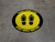 Please Stand 6 Feet Apart While Waiting Shoe Prints Yellow Black Border - Circular - Floor Sign
