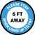 Please Stay 6 Ft Away When Lined Up To Pay Blue - Circular - Floor Sign