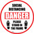 Social Distancing Danger Please Stand In The Frame Shoe Prints - Circular - Floor Sign