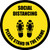 Social Distancing Please Stand In The Frame Shoe Prints Yellow Border - Circular - Floor Sign