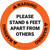 Warning: Please Stand 6 Feet Apart From Others - Circular - Floor Sign