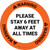 Warning: Please Stay 6 Feet Away At All Times - Circular - Floor Sign