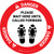 Danger: Please Wait Here Until Called Forward Shoe Prints Circular - Floor Sign