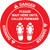 Danger: Please Wait Here Until Called Forward Shoe Prints OSHA Circular - Floor Sign