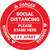 Danger: Social Distancing Please Stand Here 6 Ft Apart OSHA Circular - Floor Sign