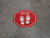Keep Safe Distance Shoe Prints STOP Circular - Floor Sign